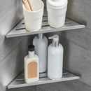 Modern stainless steel silver corner shower shelf bathroom caddy by Decorbites