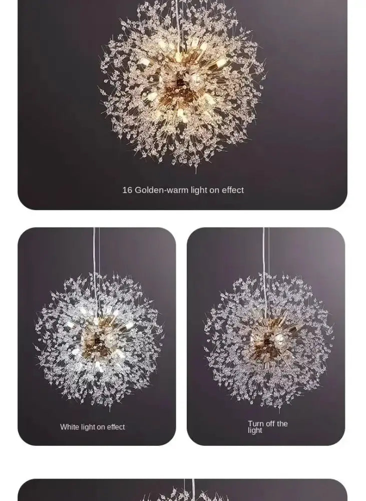 GobekUsa Starry Sky Crystal Pendant Light Fixture, photo 14 of 20