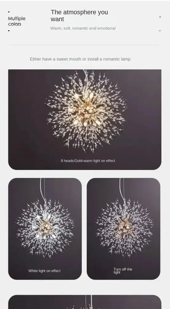 GobekUsa Starry Sky Crystal Pendant Light Fixture, photo 13 of 20