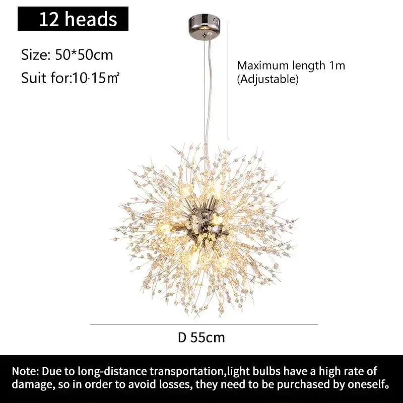 GobekUsa Starry Sky Crystal Pendant Light Fixture, photo 18 of 20