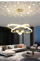 GobekUsa Starry Sky LED Chandelier for Living Room