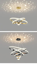 GobekUsa Starry Sky LED Chandelier for Living Room