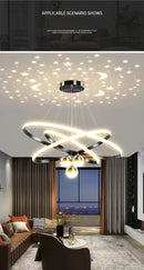 GobekUsa Starry Sky LED Chandelier for Living Room