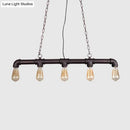 GobekUsa Steampunk Island Pendant with 5 Lights - Industrial Style Ceiling Light for Dining Room in Black/Bronze/Copper