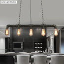 GobekUsa Steampunk Island Pendant with 5 Lights - Industrial Style Ceiling Light for Dining Room in Black/Bronze/Copper