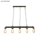 GobekUsa Steampunk Island Pendant with 5 Lights - Industrial Style Ceiling Light for Dining Room in Black/Bronze/Copper
