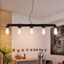 GobekUsa Steampunk Island Pendant with 5 Lights - Industrial Style Ceiling Light for Dining Room in Black/Bronze/Copper