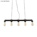 GobekUsa Steampunk Island Pendant with 5 Lights - Industrial Style Ceiling Light for Dining Room in Black/Bronze/Copper