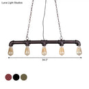GobekUsa Steampunk Island Pendant with 5 Lights - Industrial Style Ceiling Light for Dining Room in Black/Bronze/Copper