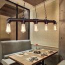 GobekUsa Steampunk Island Pendant with 5 Lights - Industrial Style Ceiling Light for Dining Room in Black/Bronze/Copper