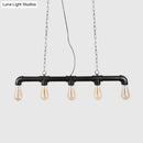 GobekUsa Steampunk Island Pendant with 5 Lights - Industrial Style Ceiling Light for Dining Room in Black/Bronze/Copper