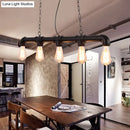 GobekUsa Steampunk Island Pendant with 5 Lights - Industrial Style Ceiling Light for Dining Room in Black/Bronze/Copper