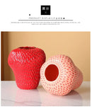 GobekUsa Strawberry Cartoon Ceramic Vase for Kids Room