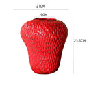 GobekUsa Strawberry Cartoon Ceramic Vase for Kids Room