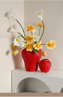 GobekUsa Strawberry Cartoon Flower Vase for Home Décor