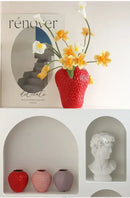 GobekUsa Strawberry Cartoon Flower Vase for Home Décor