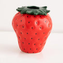 Red and green strawberry shaped ceramic planter pot kitchen decor by Decorbites