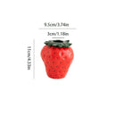 Red and green strawberry shaped ceramic planter pot kitchen decor by Decorbites
