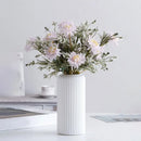 Black striped ceramic-like plastic vase living room decor by Decorbites