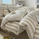 GobekUsa Striped Quilt Set with Pillowcases and Sheet