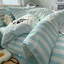 GobekUsa Striped Quilt Set with Pillowcases and Sheet