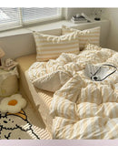 GobekUsa Striped Quilt Set with Pillowcases and Sheet