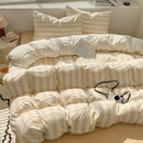 GobekUsa Striped Quilt Set with Pillowcases and Sheet
