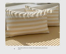 GobekUsa Striped Quilt Set with Pillowcases and Sheet