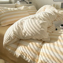 GobekUsa Striped Quilt Set with Pillowcases and Sheet