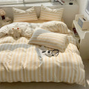 GobekUsa Striped Quilt Set with Pillowcases and Sheet