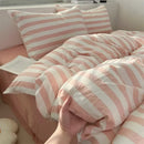 GobekUsa Striped Quilt Set with Pillowcases and Sheet
