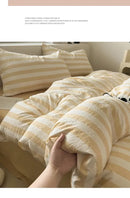 GobekUsa Striped Quilt Set with Pillowcases and Sheet