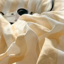GobekUsa Striped Quilt Set with Pillowcases and Sheet