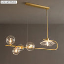 GobekUsa Stylish Brass Finish Postmodern Suspension Lamp with Glass Shade - Creative Island Light featuring Ball and Lotus Leaf Design