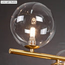 GobekUsa Stylish Brass Finish Postmodern Suspension Lamp with Glass Shade - Creative Island Light featuring Ball and Lotus Leaf Design