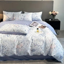 GobekUsa Summer Floral Satin Silk Duvet Cover Set