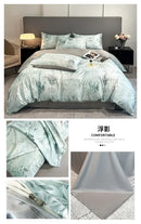 GobekUsa Summer Floral Satin Silk Duvet Cover Set