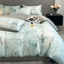 GobekUsa Summer Floral Satin Silk Duvet Cover Set