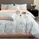 GobekUsa Summer Floral Satin Silk Duvet Cover Set