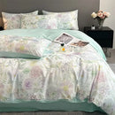 GobekUsa Summer Floral Satin Silk Duvet Cover Set