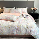GobekUsa Summer Floral Satin Silk Duvet Cover Set