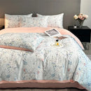 GobekUsa Summer Floral Satin Silk Duvet Cover Set