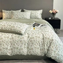 GobekUsa Summer Floral Satin Silk Duvet Cover Set