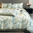GobekUsa Summer Floral Satin Silk Duvet Cover Set
