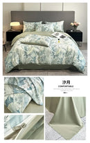 GobekUsa Summer Floral Satin Silk Duvet Cover Set
