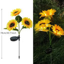 Set of 5 yellow sunflower solar garden lights for lawn decor by Decorbites