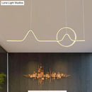 GobekUsa Sunrise Mountains Pendant Island Light - Artistic Scenery for Modern Dining Room