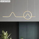 GobekUsa Sunrise Mountains Pendant Island Light - Artistic Scenery for Modern Dining Room