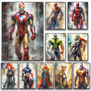 GobekUsa Superhero Canvas Wall Art - Marvel Movie Characters