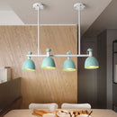 GobekUsa Swivelable Macaron Island Pendant in Grey/Blue/Green for Dining Room with 4/6 Bulbs